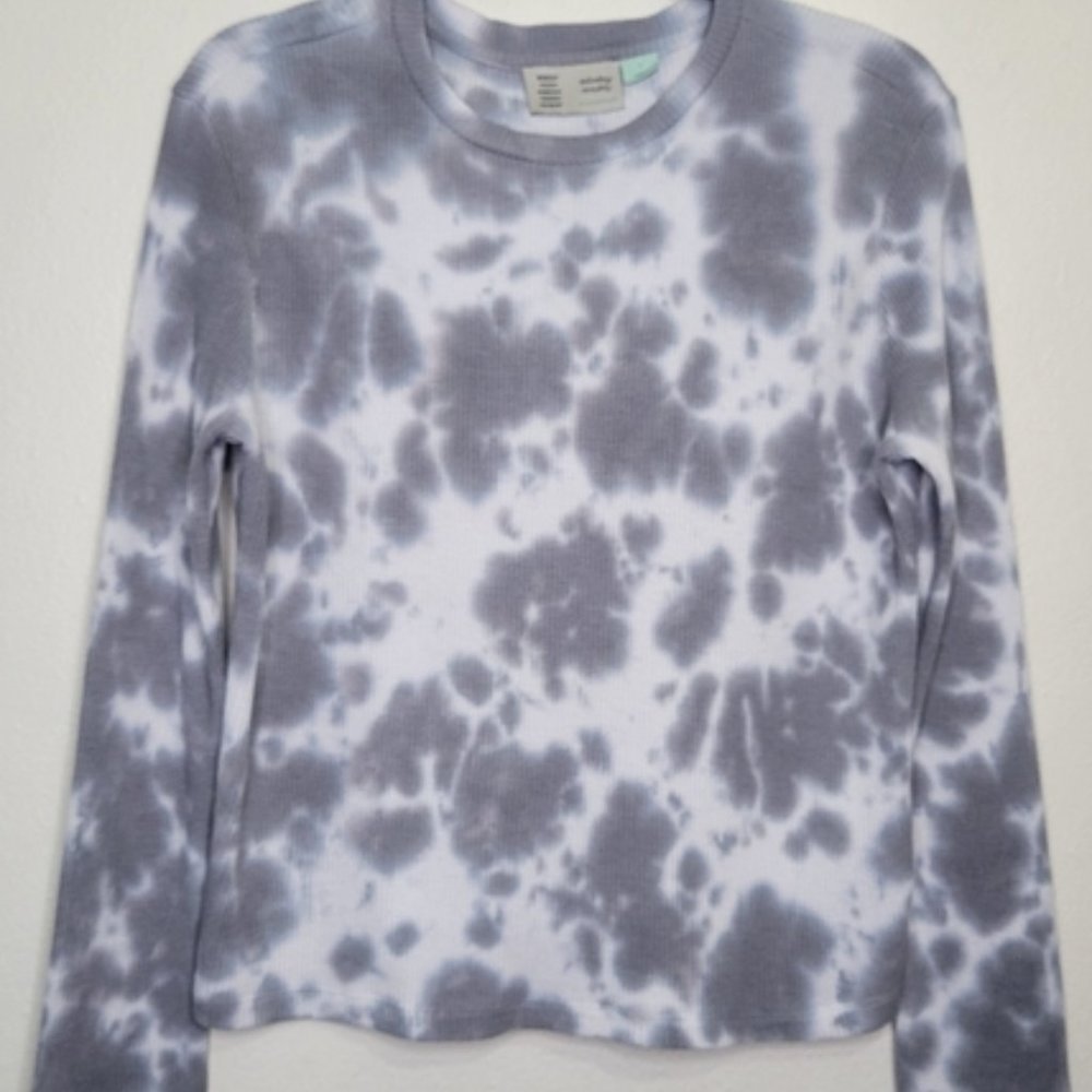 Anthropologie Saturday Sunday Tie Dye Waffle Knit Top, Size S